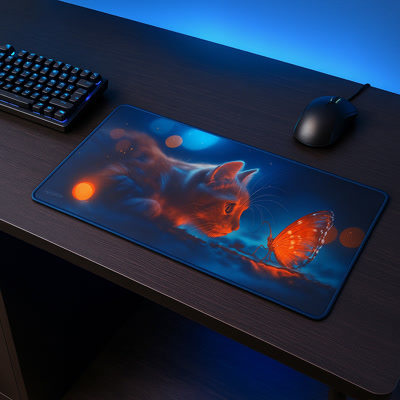 Picture of Gamezelle Curious Cat Large (Extended) Gaming Mouse Pad (800x300mm)