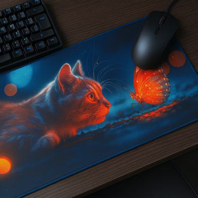 Picture of Gamezelle Curious Cat Large (Extended) Gaming Mouse Pad (800x300mm)