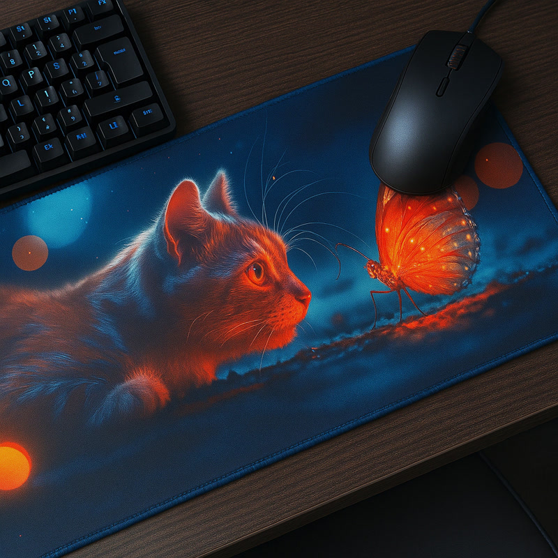 Image of Gamezelle Curious Cat Large (Extended) Gaming Mouse Pad (800x300mm)