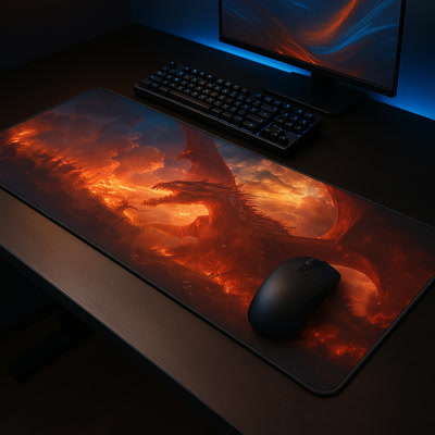 Picture of Gamezelle Fire Dragon Fury Large (Extended) Gaming Mouse Pad (800x300mm)