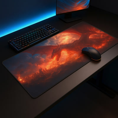 Picture of Gamezelle Fire Dragon Fury Large (Extended) Gaming Mouse Pad (800x300mm)