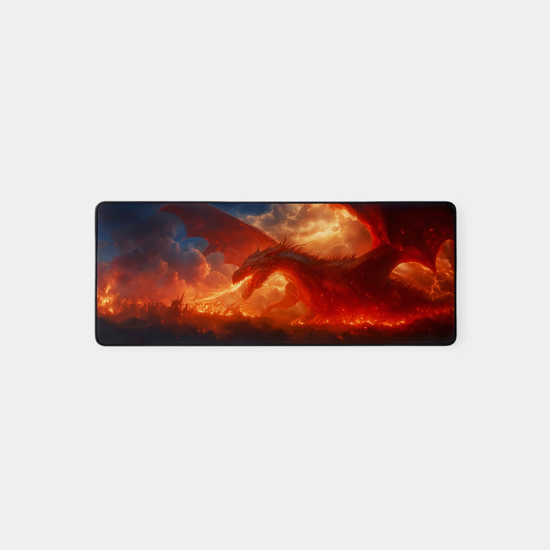 Image of Gamezelle Fire Dragon Fury Large (Extended) Gaming Mouse Pad (800x300mm)