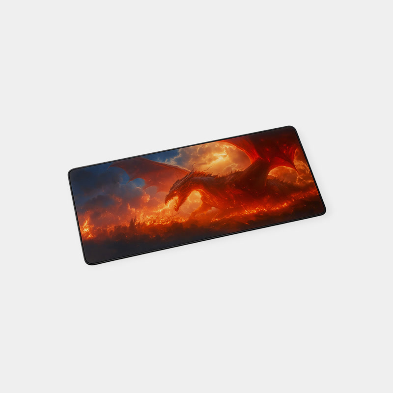 Image of Gamezelle Fire Dragon Fury Large (Extended) Gaming Mouse Pad (800x300mm)